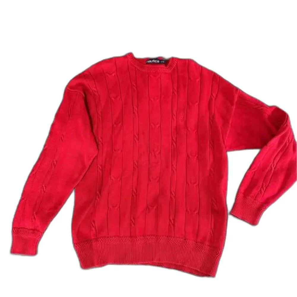 Vintage Nautica Knit Sweater - Large, Red